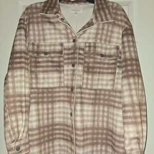 Workshop Republic Clothing Brown Plaid Women's Soft Long Sleeve Shirt